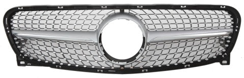 Front Radiator Grille for MERCEDES-BENZ GLA-CLASS X156 (2014-2016) Diamond Style in Silver