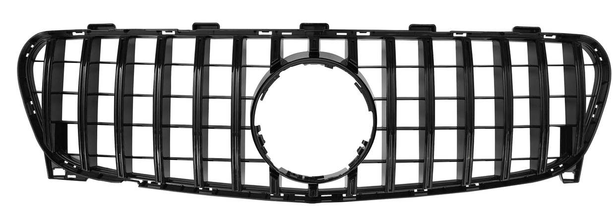 Front Radiator Grille for MERCEDES-BENZ GLA-CLASS X156 (2014-2016) GTR Panamericana Style in Gloss Black