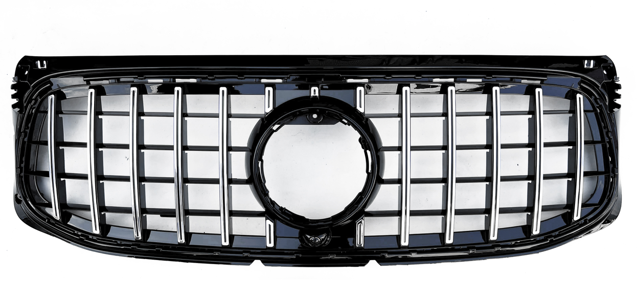 Front Radiator Grille for MERCEDES-BENZ GLB X247 (2020-2023) GTR Panamericana Style in Silver