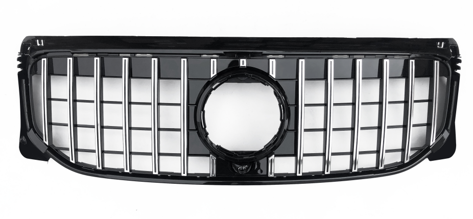 Front Radiator Grille for MERCEDES-BENZ GLB X247 (2020-2026) GTR Panamericana Style in Silver