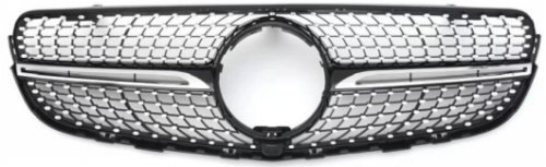 Front Radiator Grille for MERCEDES-BENZ GLC X253 (2015-2019) Diamond Style in Gloss Black