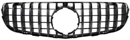 Front Radiator Grille for MERCEDES-BENZ GLC X253 (2015-2019) GTR Panamericana Style in Gloss Black