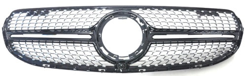 Front Radiator Grille for MERCEDES-BENZ GLC X253 (2020-2022) Diamond Style in Gloss Black