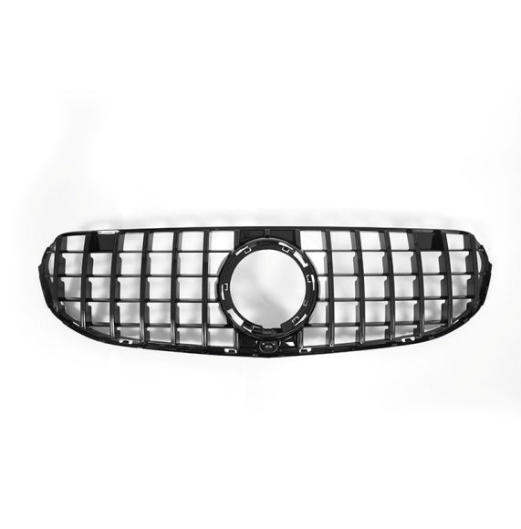 Front Radiator Grille for MERCEDES-BENZ GLC X253 (2020-2022) GTR Panamericana Style in Gloss Black