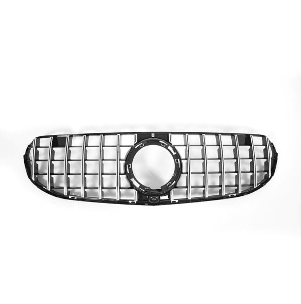 Front Radiator Grille for MERCEDES-BENZ GLC X253 (2020-2022) GTR Panamericana Style in Silver