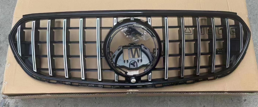 Front Radiator Grille for MERCEDES-BENZ GLC X254 (2023-2025) GTR Panamericana Style in Silver