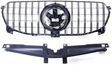 Front Radiator Grille for MERCEDES-BENZ GLE W167 (2020-2023) GTR Panamericana Style in Silver