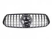 Front Radiator Grille for MERCEDES-BENZ GLE W167 (2020-2023) GTR Panamericana Style in Silver