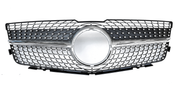 Front Radiator Grille for MERCEDES-BENZ GLK-Class X204 (2008-2012) Diamond Style in Silver