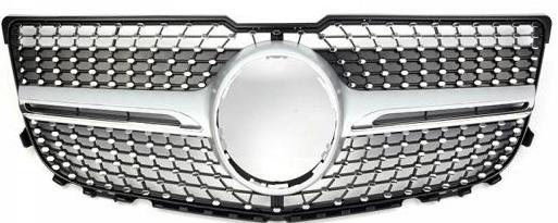 Front Radiator Grille for MERCEDES-BENZ GLK-Class X204 (2013-2015) Diamond Style in Silver