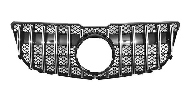 Front Radiator Grille for MERCEDES-BENZ GLK-Class X204 (2013-2015) GTR Panamericana Style in Gloss Black