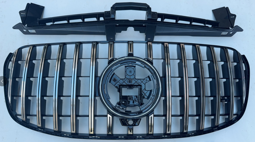 Front Radiator Grille for MERCEDES-BENZ GLS X167 (2024-2026) GTR Panamericana Style in Silver