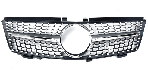 Front Radiator Grille for MERCEDES-BENZ ML-CLASS W164 (2005-2008) Diamond Style in Silver