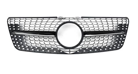 Front Radiator Grille for MERCEDES-BENZ ML-CLASS W164 (2009-2012) Diamond Style in Gloss Black