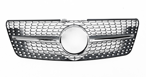 Front Radiator Grille for MERCEDES-BENZ ML-CLASS W164 (2009-2012) Diamond Style in Silver