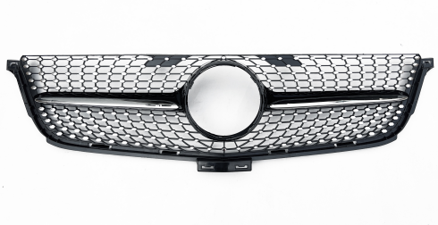 Front Radiator Grille for MERCEDES-BENZ ML-CLASS W166 (2013-2015) Diamond Style in Gloss Black