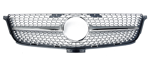 Front Radiator Grille for MERCEDES-BENZ ML-CLASS W166 (2013-2015) Diamond Style in Silver