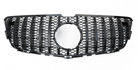 Front Radiator Grille for MERCEDES-BENZ R-CLASS R251 (2011-2017) GTR Panamericana Style in Gloss Black