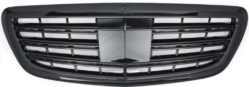 Front Radiator Grille for MERCEDES-BENZ S-CLASS W222 (2013-2020) AMG S65 Style in Gloss Black