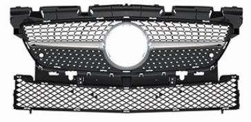 Front Radiator Grille for MERCEDES-BENZ SLK R172 (2011-2015) Diamond Style in Silver