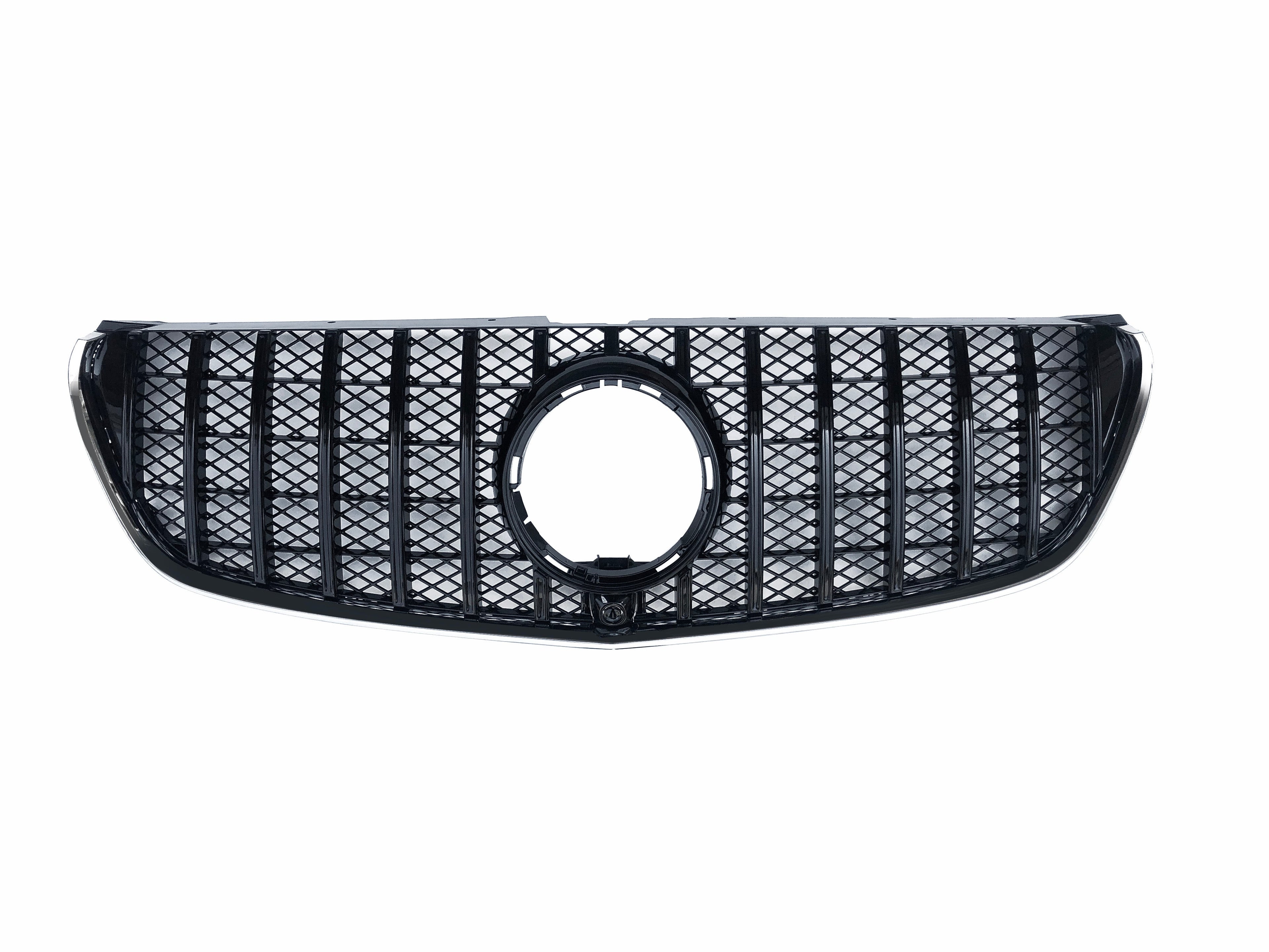 Front Radiator Grille for MERCEDES-BENZ V-Class W447 (2016-2020) GTR Panamericana Style in Gloss Black