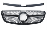 Front Radiator Grille for MERCEDES-BENZ V-Class W447 (2021-2022) Diamond Style in Gloss Black