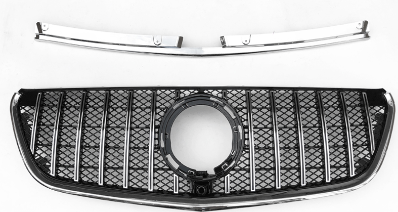 Front Radiator Grille for MERCEDES-BENZ V-Class W447 (2021-2022) GTR Panamericana Style in Silver
