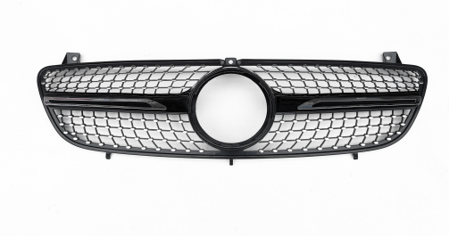 Front Radiator Grille for MERCEDES-BENZ Viano W639 (2004-2010) Diamond Style in Gloss Black