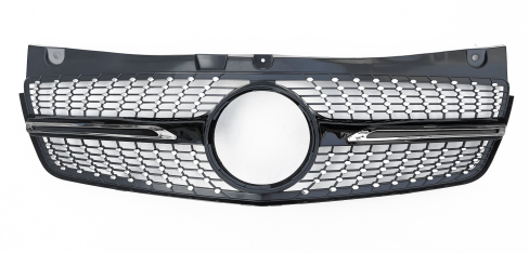 Front Radiator Grille for MERCEDES-BENZ Viano W639 (2011-2014) Diamond Style in Gloss Black