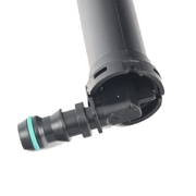 Front Right Headlight Washer Nozzle for AUDI A6 4G (2010-2019) in Black color ABS with lift cylinder, Two-hole Nozzle