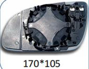 Front Right Rear View Mirror Glass for AUDI A8 4E2 (2002-2009) Heated, Single Curvature with Plastic Frame