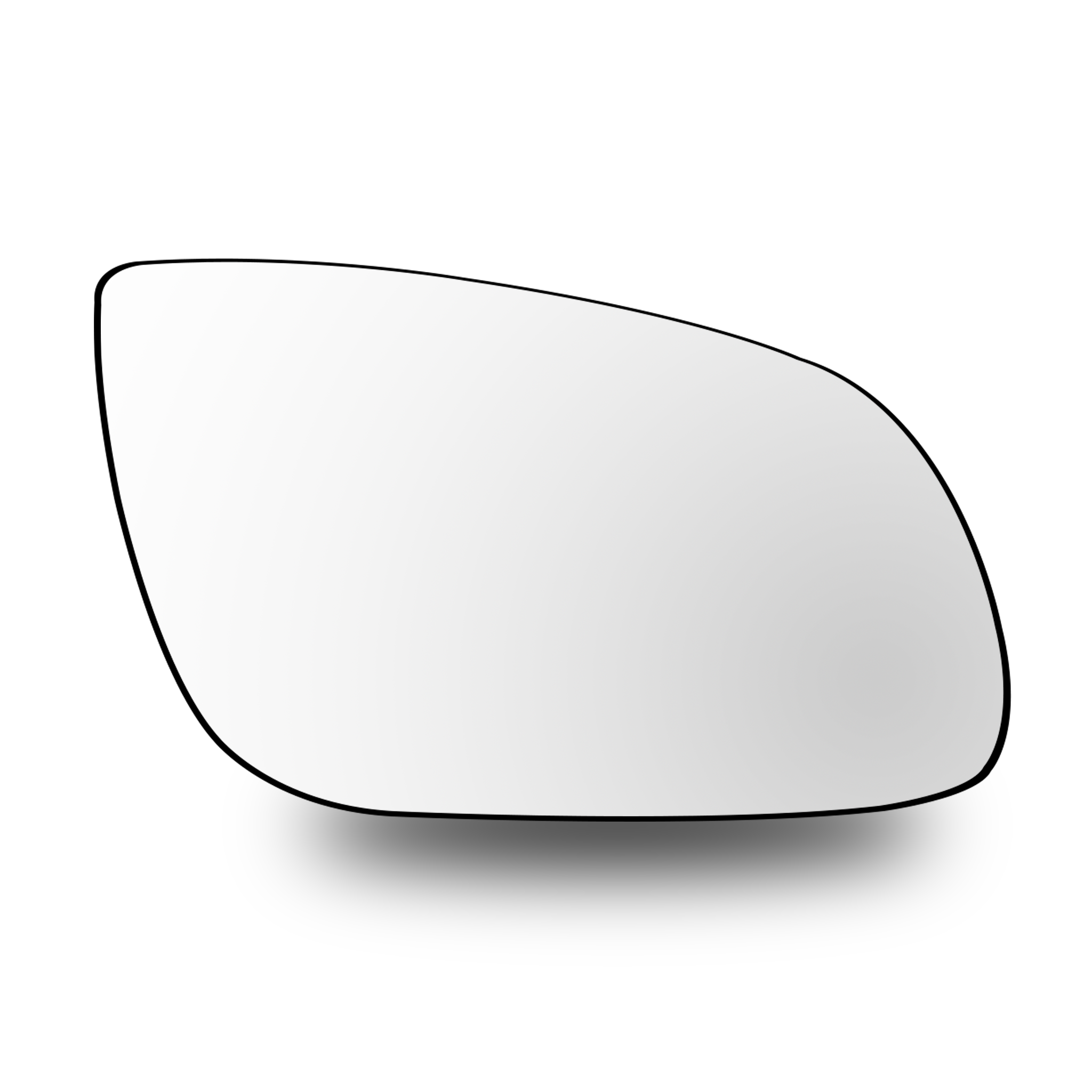Front Right Rear View Mirror Glass for AUDI A8 4E2 (2002-2009) Heated, Single Curvature with Plastic Frame