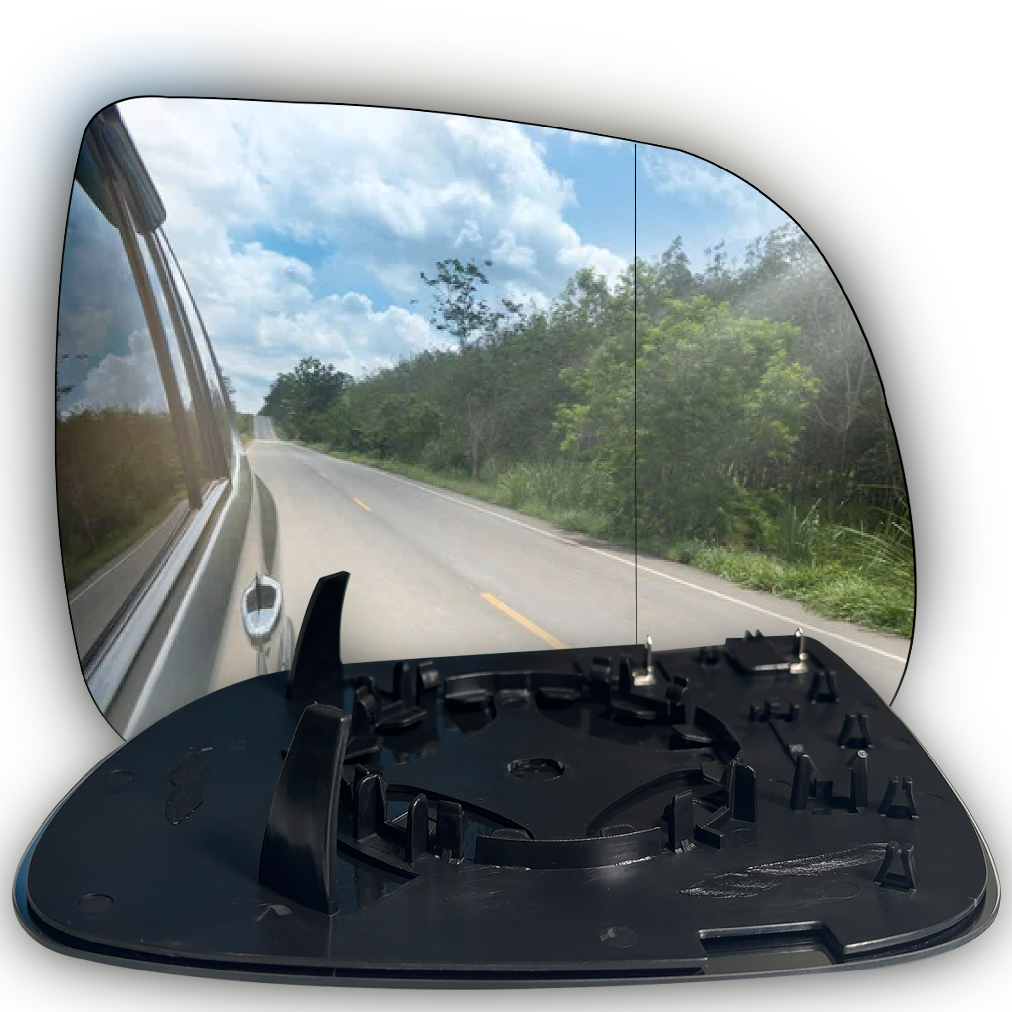 Front Right Rear View Mirror Glass for AUDI Q5 8RB (2008-2017) with Double Curvature and Heated
