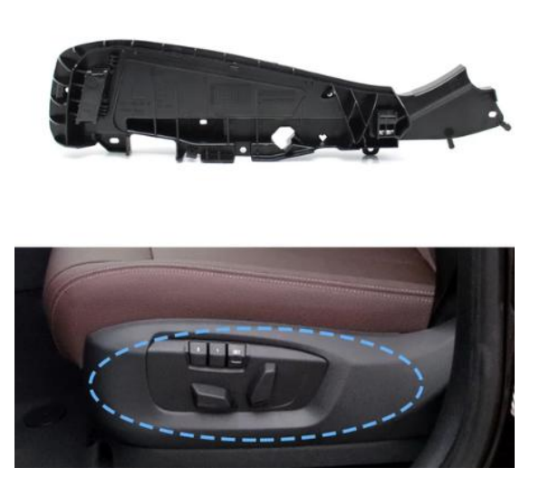 Front Seat Side Bracket Track Panel for BMW 5 SERIES F10 (2010-2016) in Black color