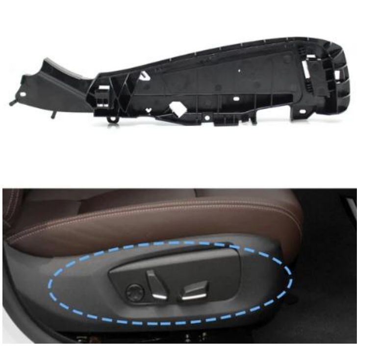 Front Seat Side Seat Side Bracket Track Panel for BMW X6 F16 (2014-2019) in Black color