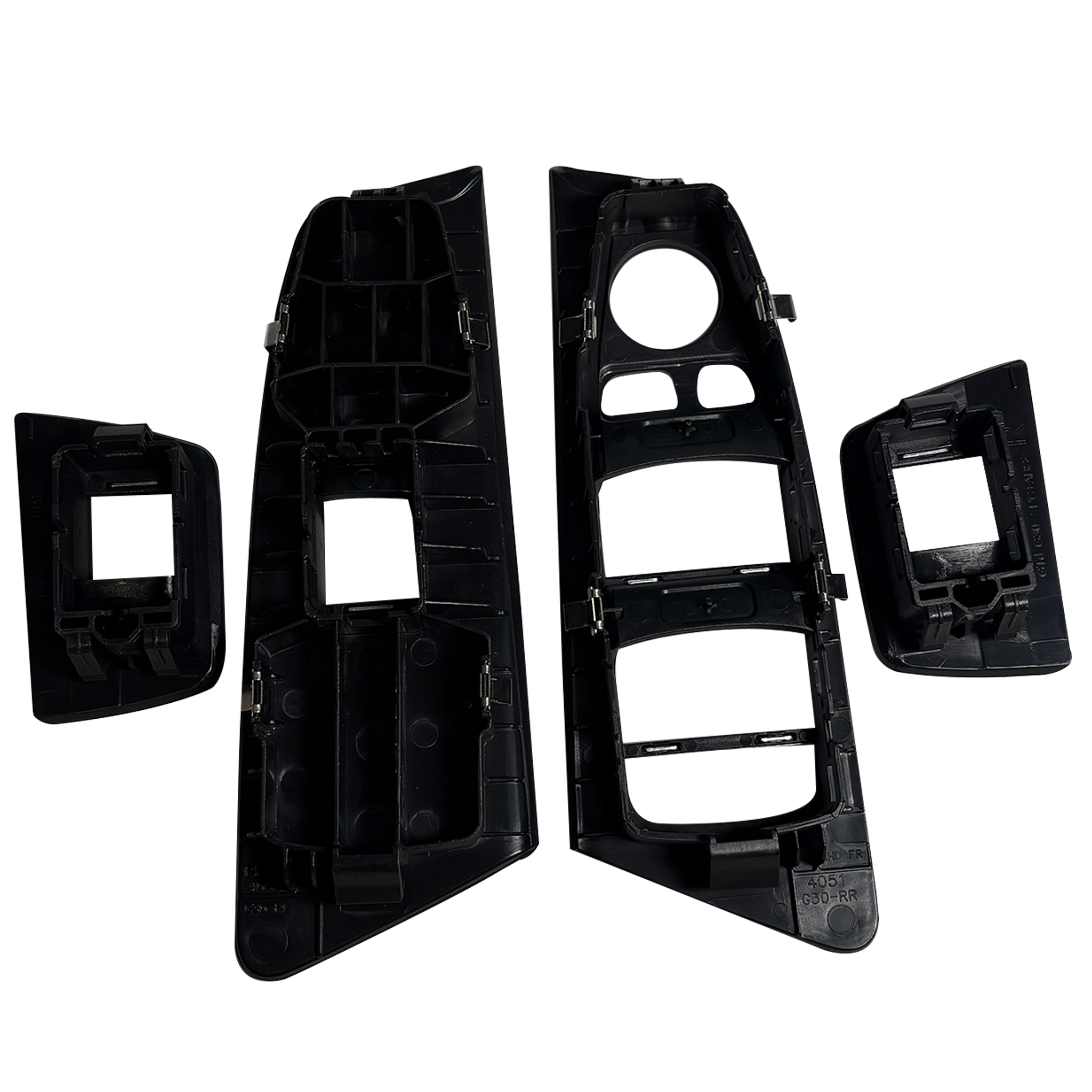 Front Window Switch Panel Cover Set for BMW 5 SERIES G30 (2016-2023) in Black color RHD