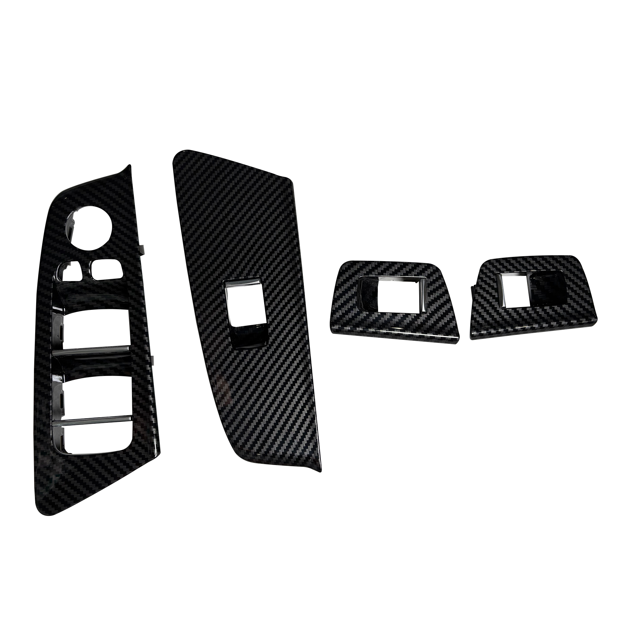 Front Window Switch Panel Cover Set for BMW 5 SERIES G30 (2016-2023) in Carbon Fiber color