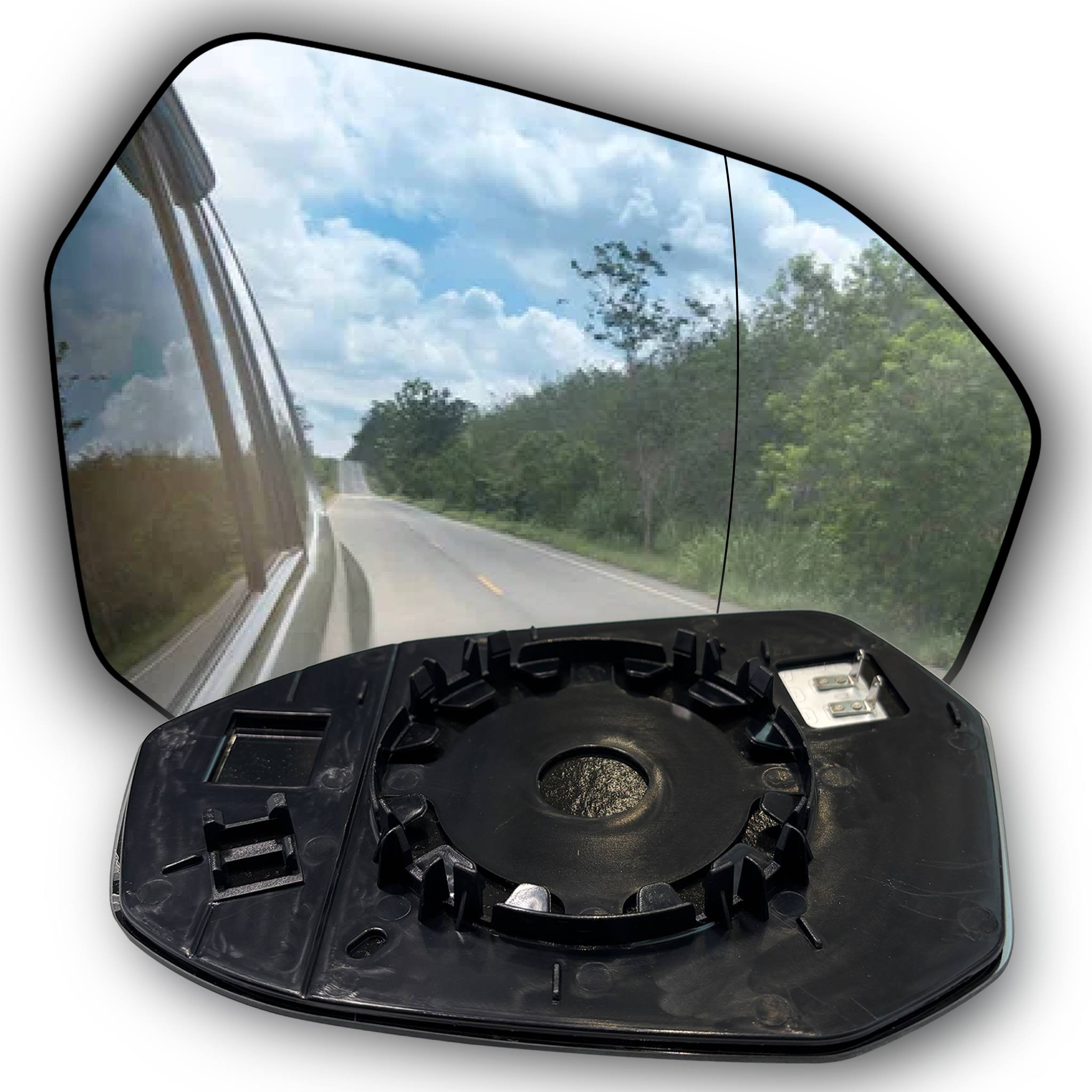 Right Rear View Mirror Glass for BMW 5 SERIES G60/G61 (2024-2026) with plastic frame, Double Curvature, Blind Spot Detection