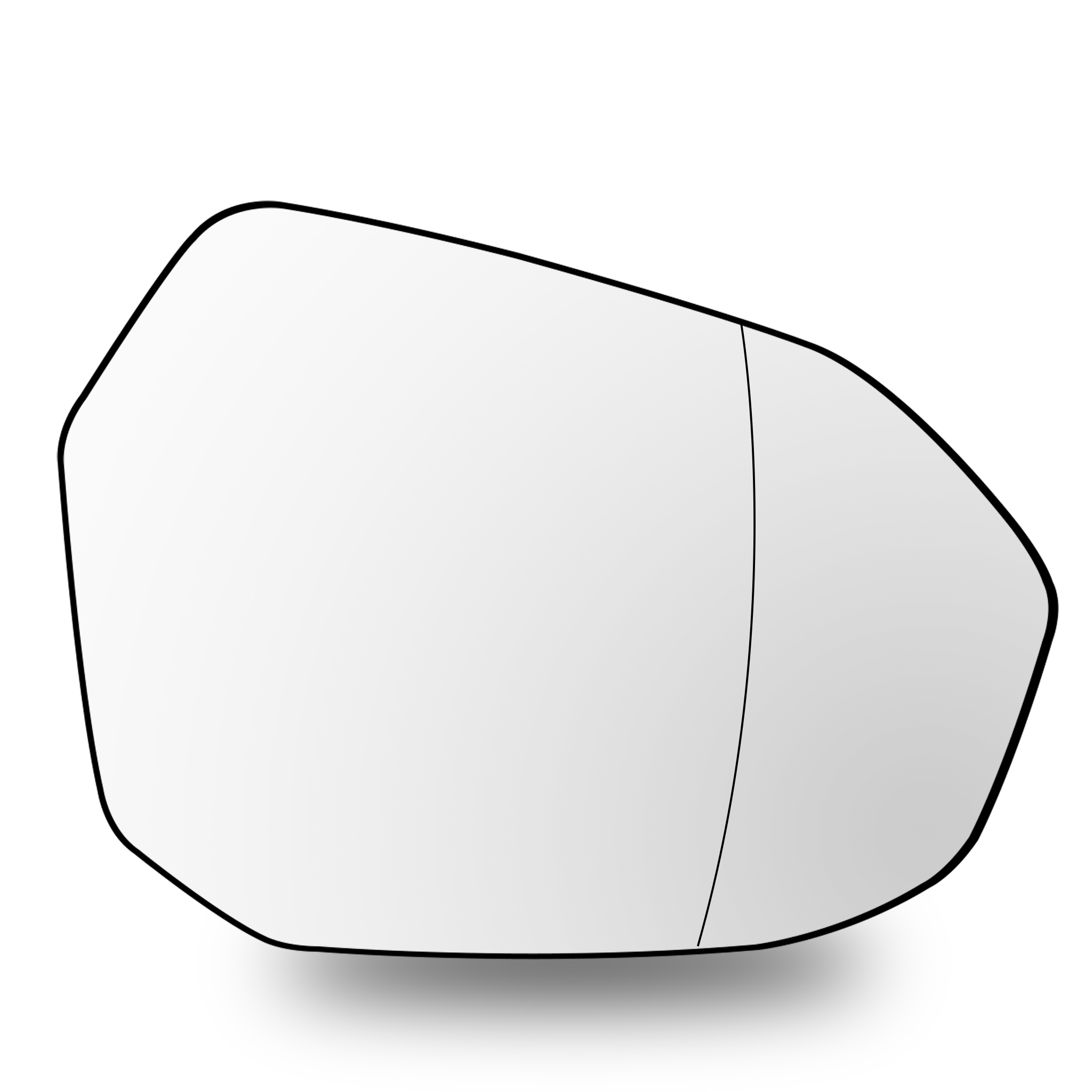 Right Rear View Mirror Glass for BMW 5 SERIES G60/G61 (2024-2026) with plastic frame, Double Curvature, Blind Spot Detection