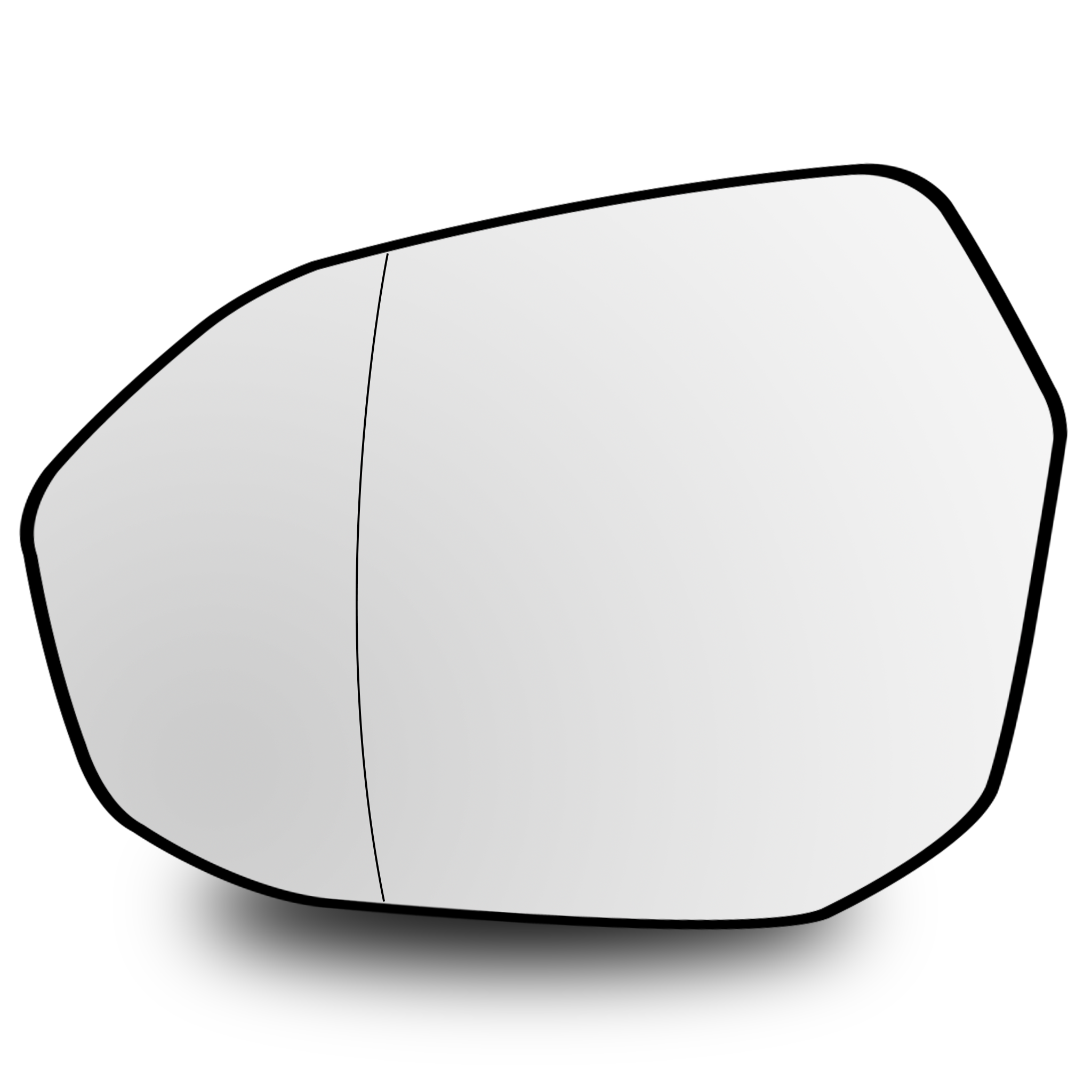Left Rear View Mirror Glass for BMW 5 SERIES G60/G61 (2024-2026) with plastic frame, Double Curvature, Blind Spot Detection, and Auto Heating
