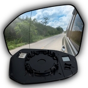 Left Rear View Mirror Glass for BMW 5 SERIES G60/G61 (2024-2026) with plastic frame, Double Curvature, Blind Spot Detection, and Auto Heating