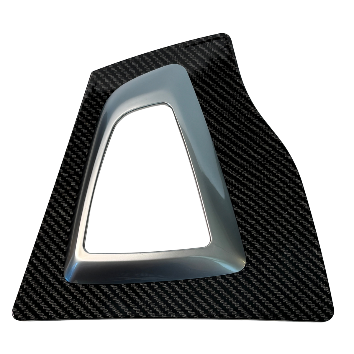 Gear Shift Lever Cover Trim for BMW 3 F34 (2014-2020) in Carbon Fiber & Silver color