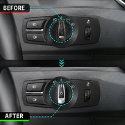 Headlight Switch Rotary Knob for BMW 5 SERIES F10 (2010-2016) in Black color PC and ABS material