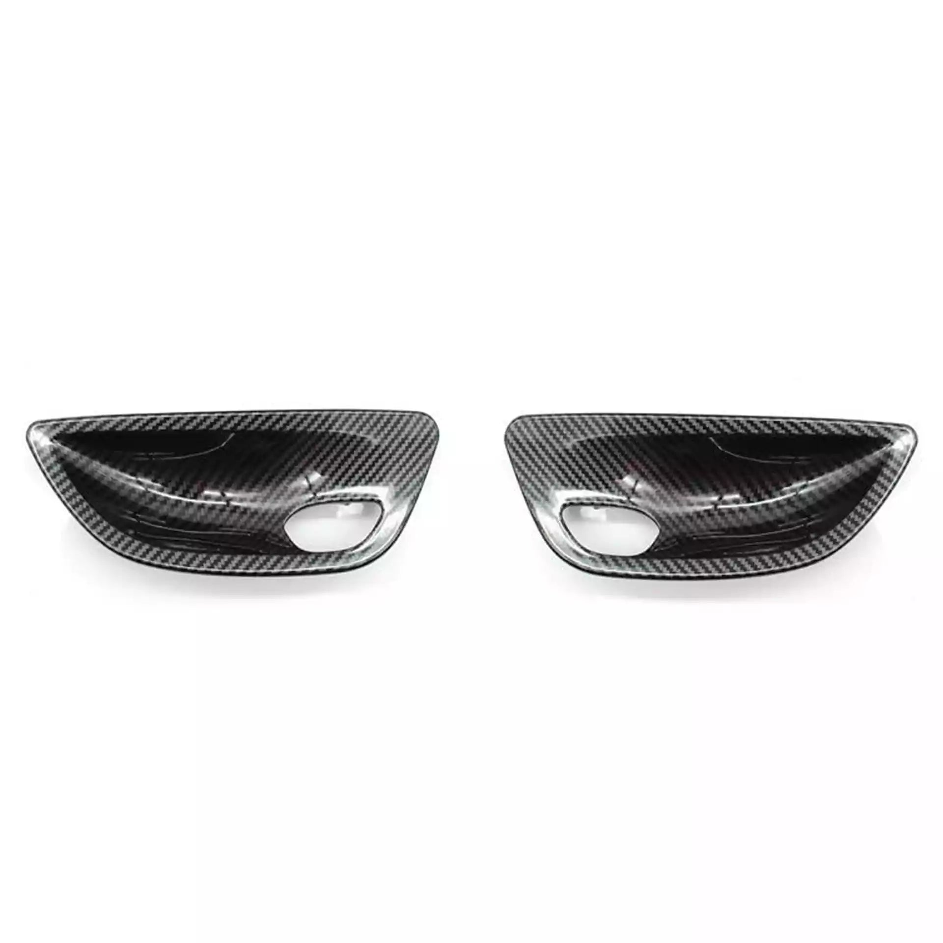 Inner Door Handle Bowl Cover Trim Pair for BMW 5 Series F18 (2010-2016) in Carbon Fiber color