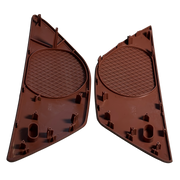Inner Door Loudspeaker Cover Set for BMW 5 SERIES F10 (2010-2016) in Red Brown color PC and ABS