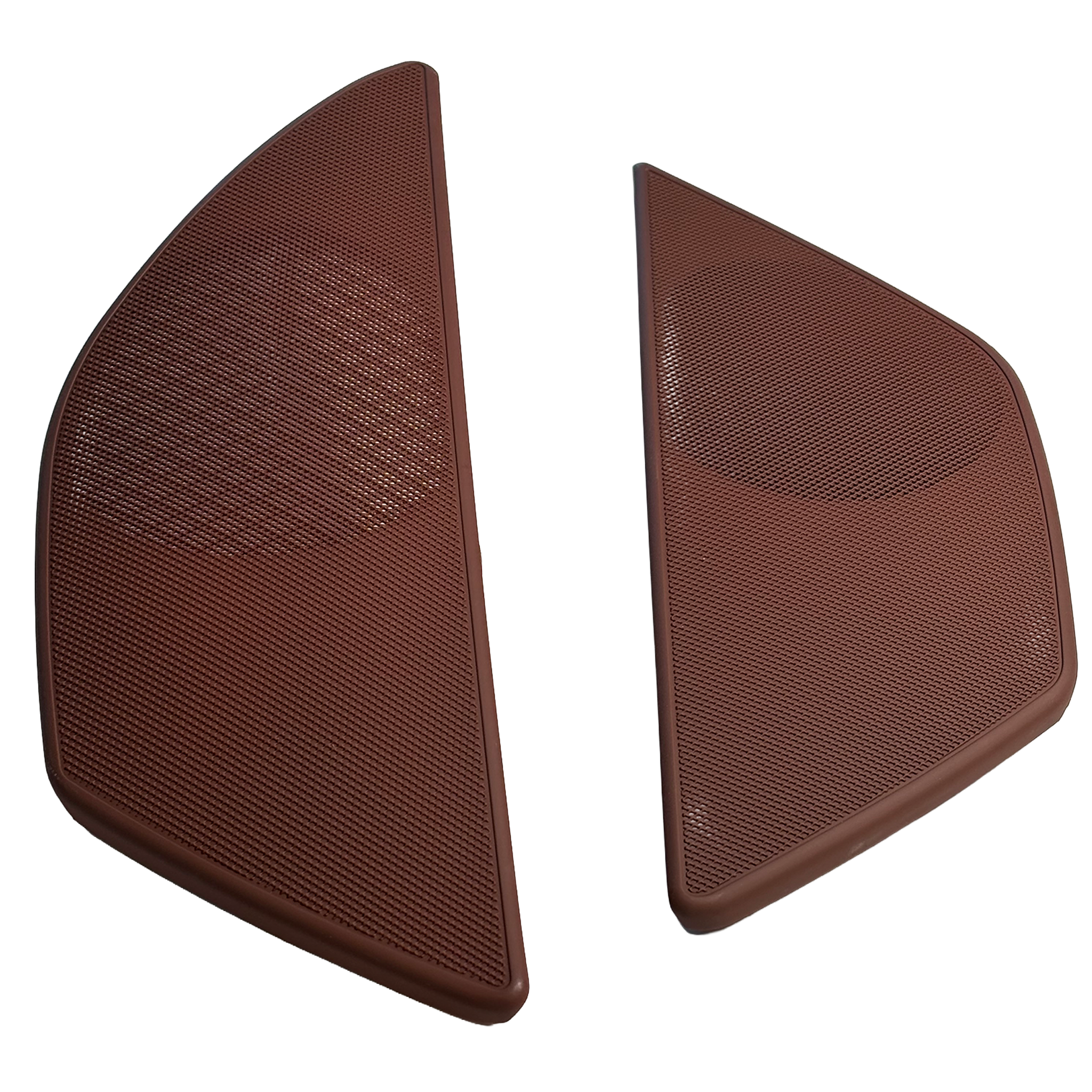 Inner Door Loudspeaker Cover Set for BMW 5 Series F18 (2010-2016) in Red Brown color PC and ABS