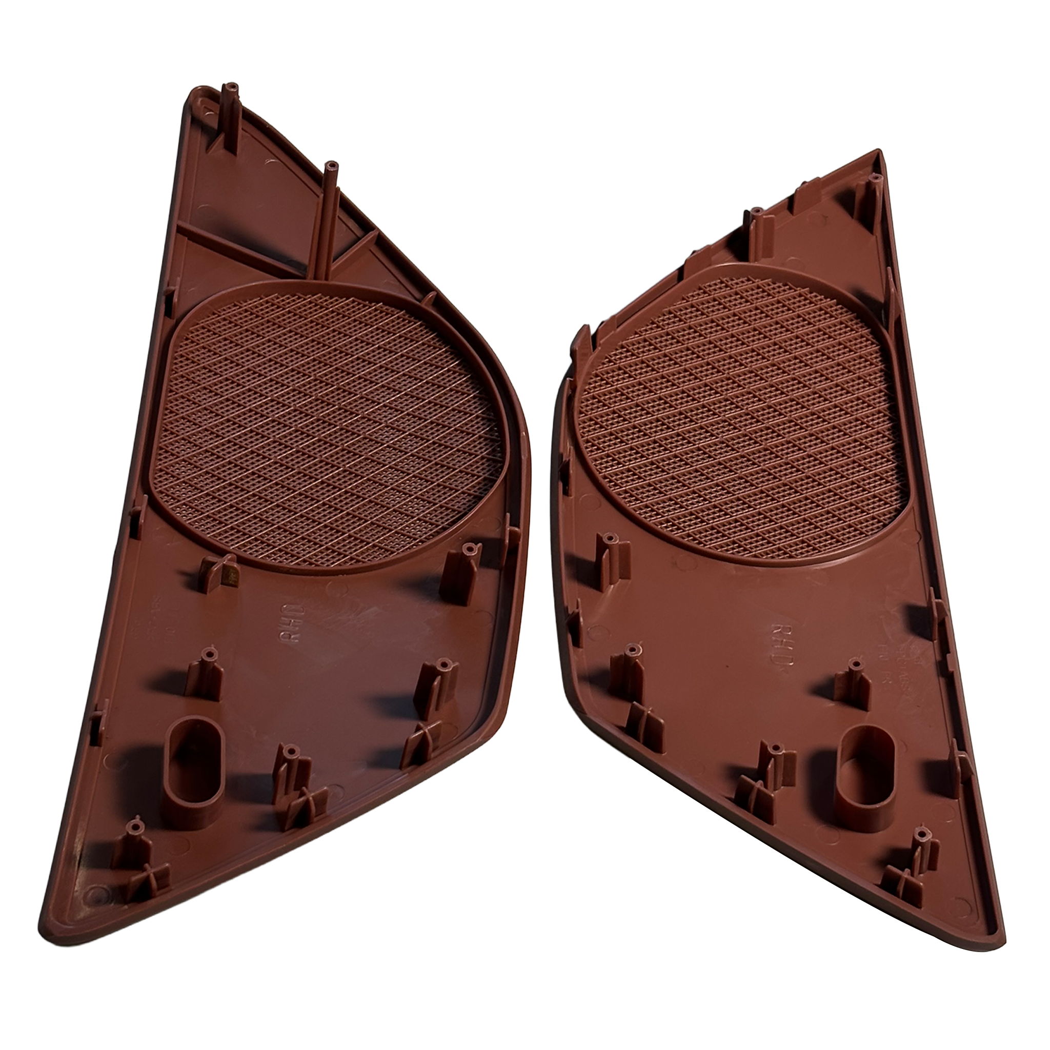Inner Door Loudspeaker Cover Set for BMW 5 Series F18 (2010-2016) in Red Brown color PC and ABS