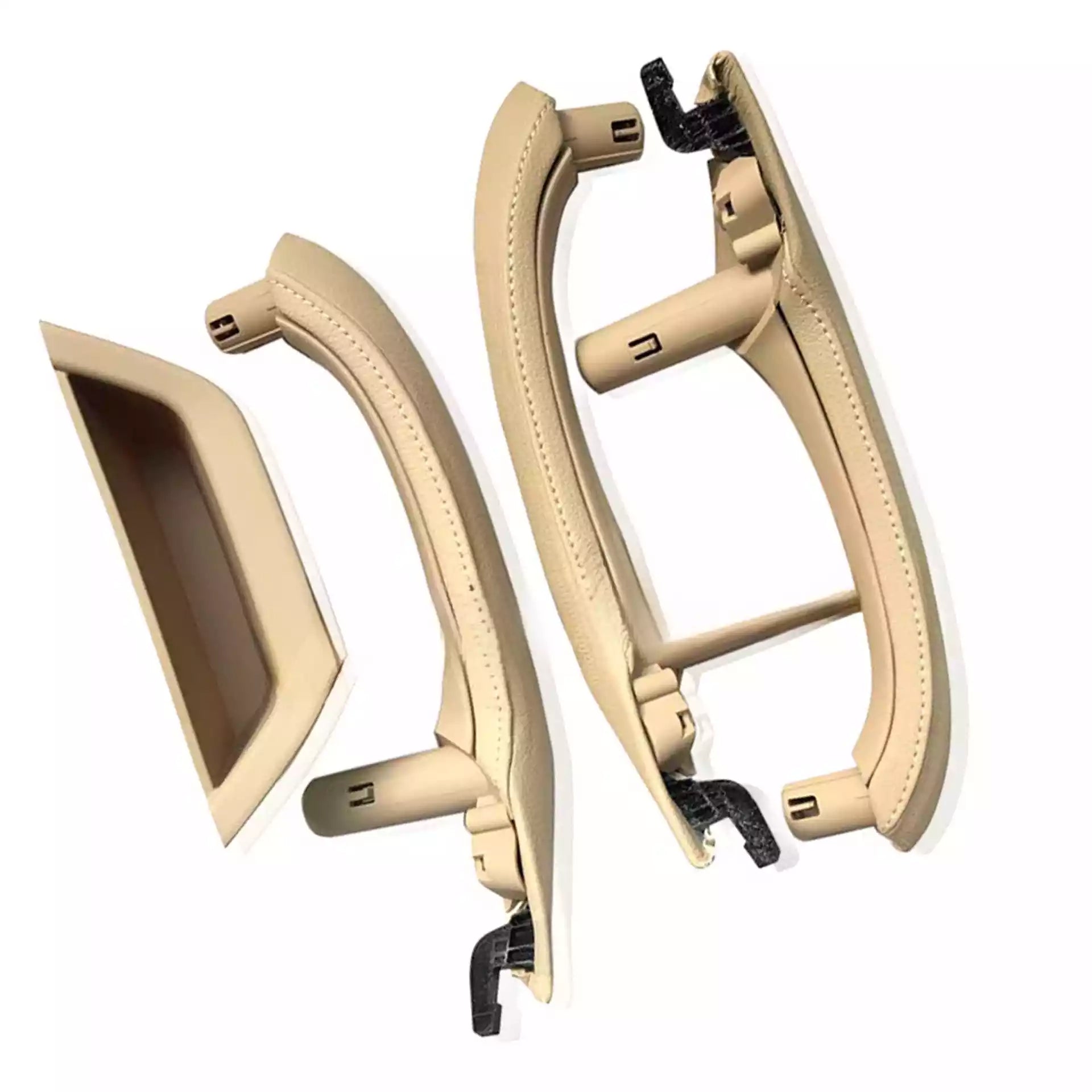 Inner Door Pull Handle Cover Set for BMW X3 F25 (2011-2017) in Beige color with Leather Cover