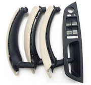 Inner Door Pull Handle Cover Set for BMW X5 E70 (2008-2013) in Creamy color with Leather Cover