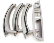 Inner Door Pull Handle Cover Set for BMW X5 E70 (2008-2013) in Gray color with Leather Cover